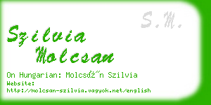 szilvia molcsan business card